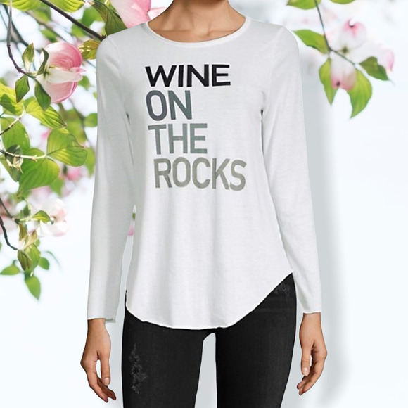Chaser Tops - CHASER Wine on the Rocks Graphic Tee